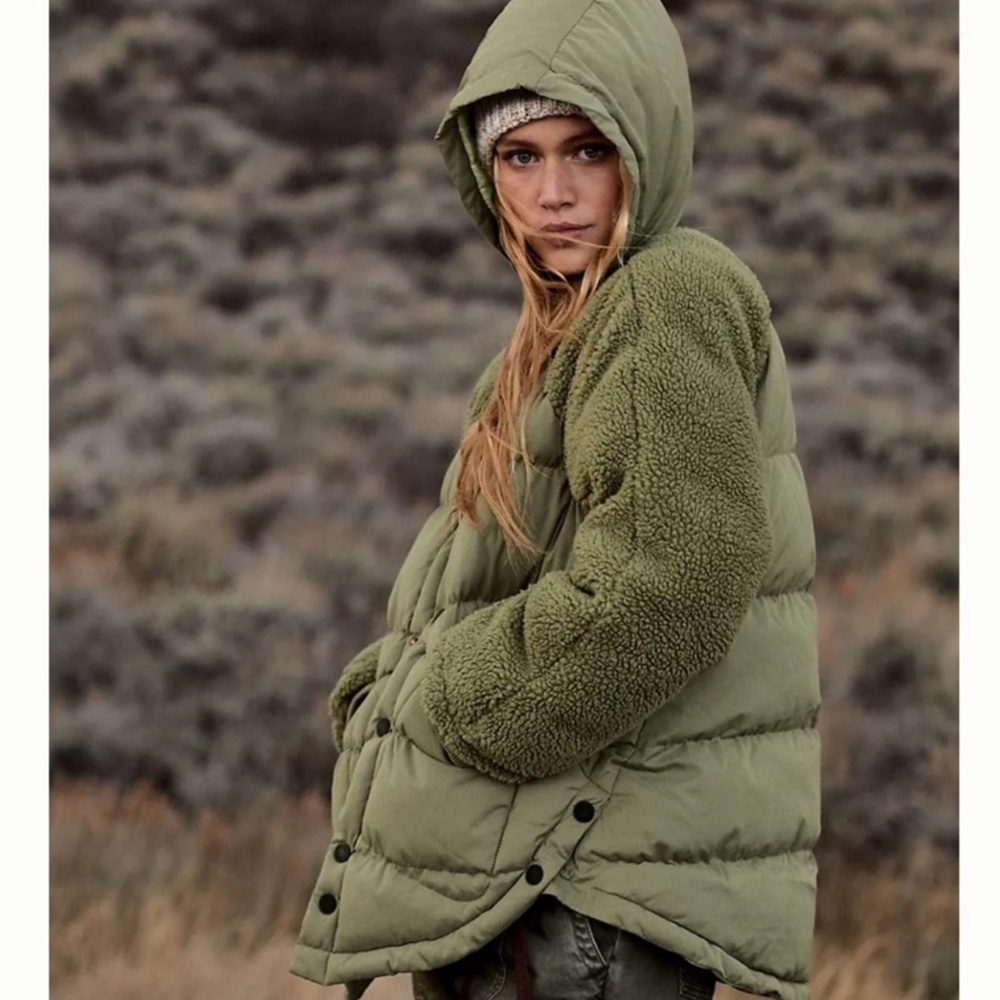 NWT Pilcro Anthropologie puffer teddy sherpa jacket coat